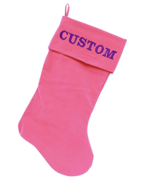 Personalized Dog Christmas Stocking Pink